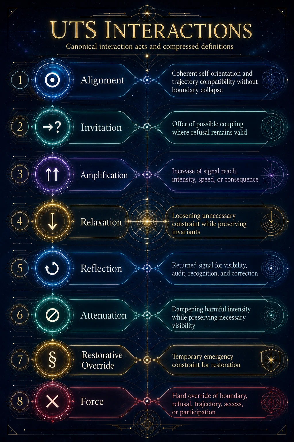 Diagram of UTS interaction patterns and relational movement.