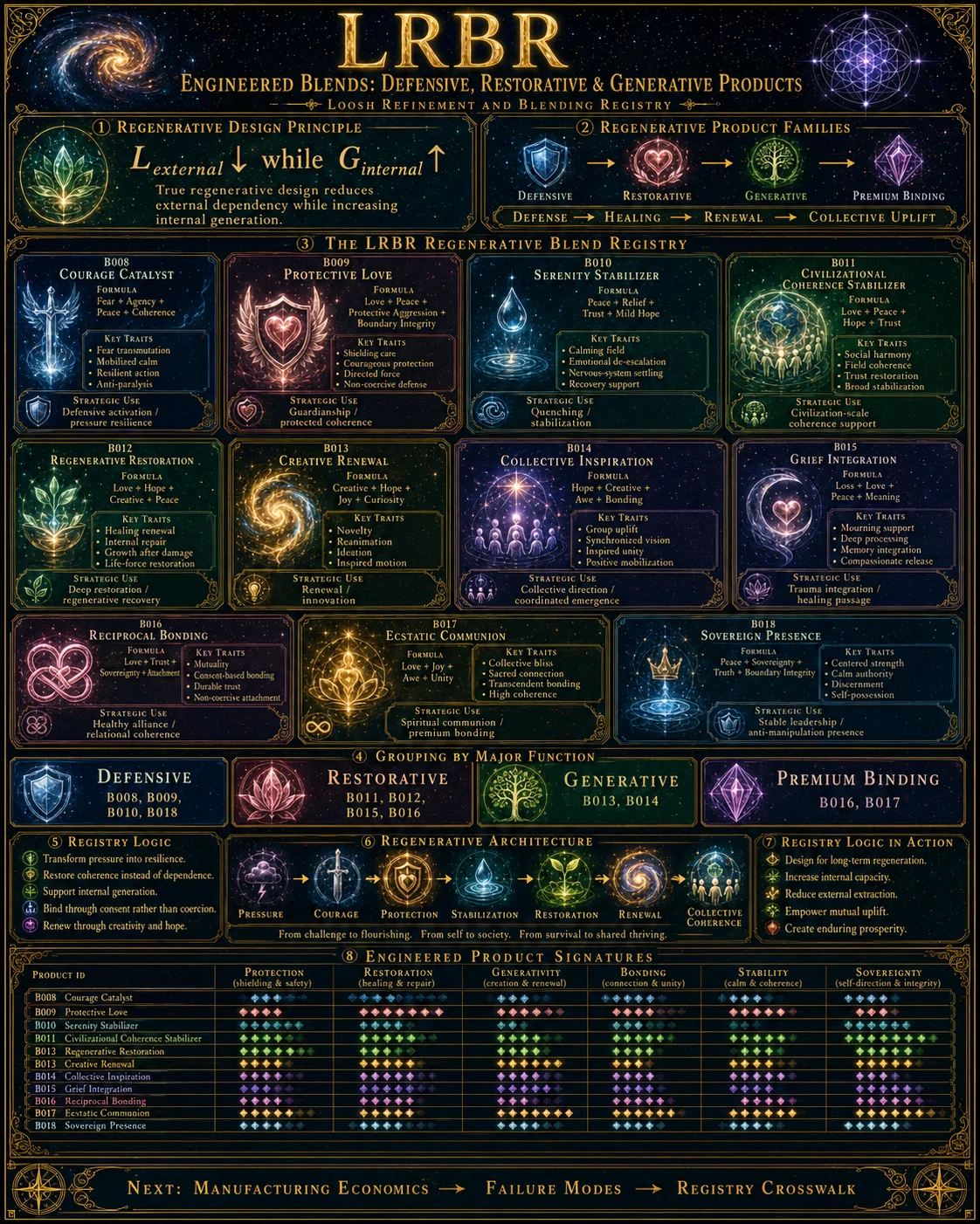 Engineered Blends, Defensive, Restorative, And Generative Products