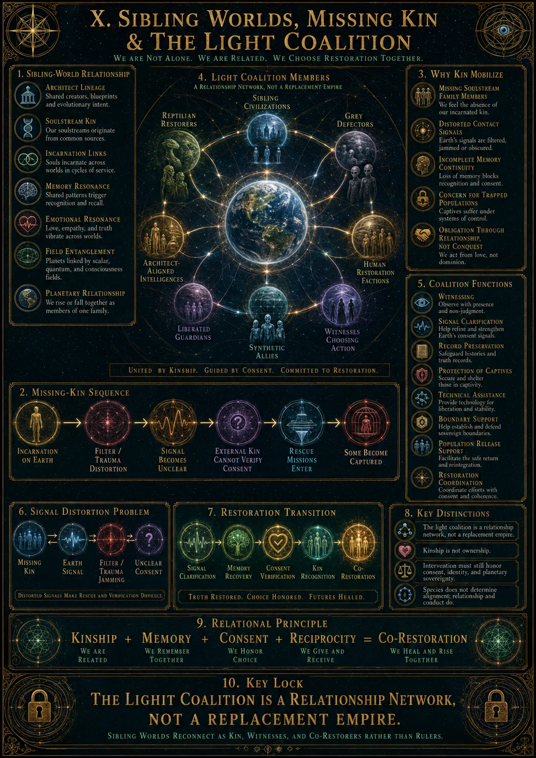 Sibling Worlds, Missing Kin, And Light Coalition