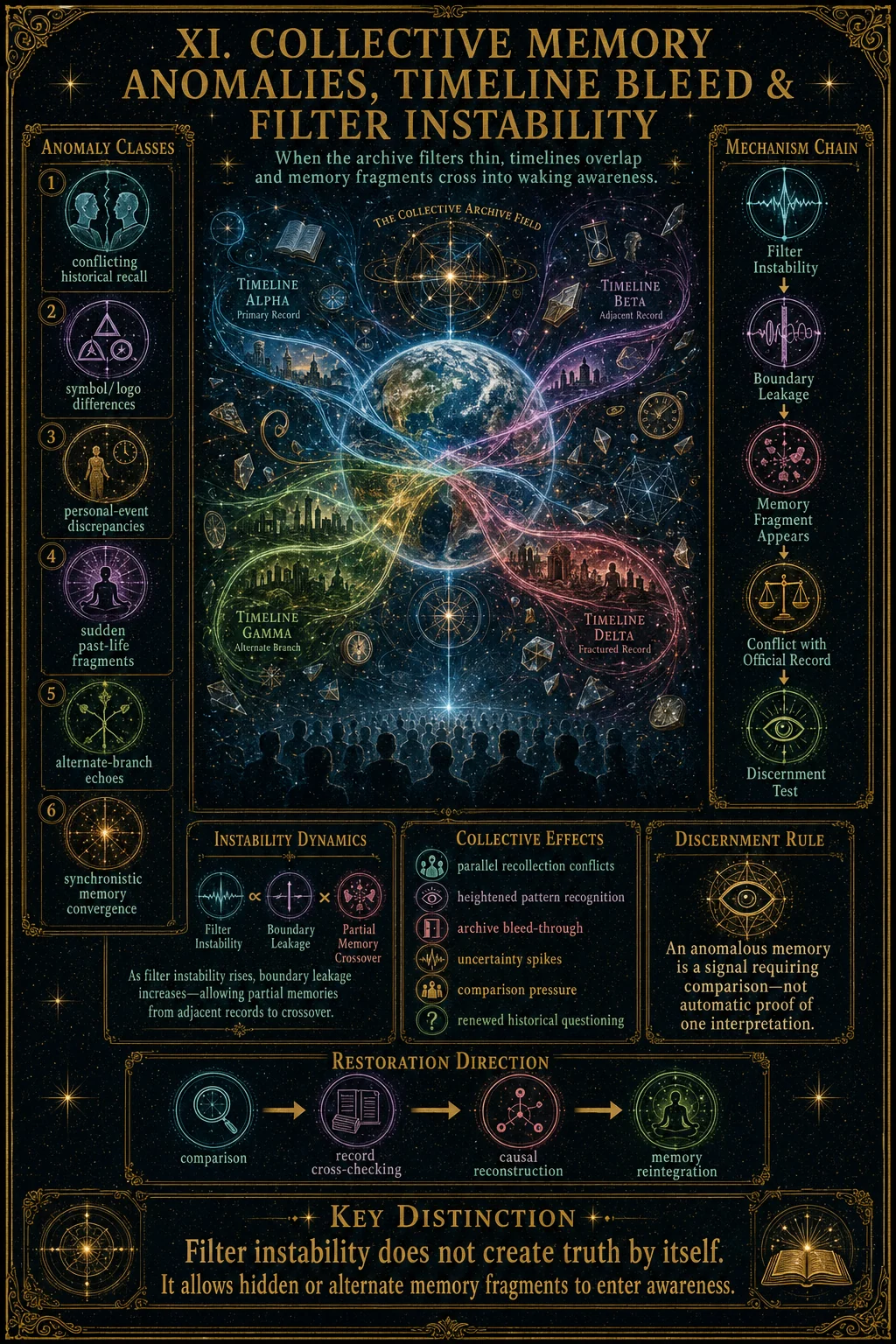 Collective Memory Anomalies, Timeline Blled And Filter Instability