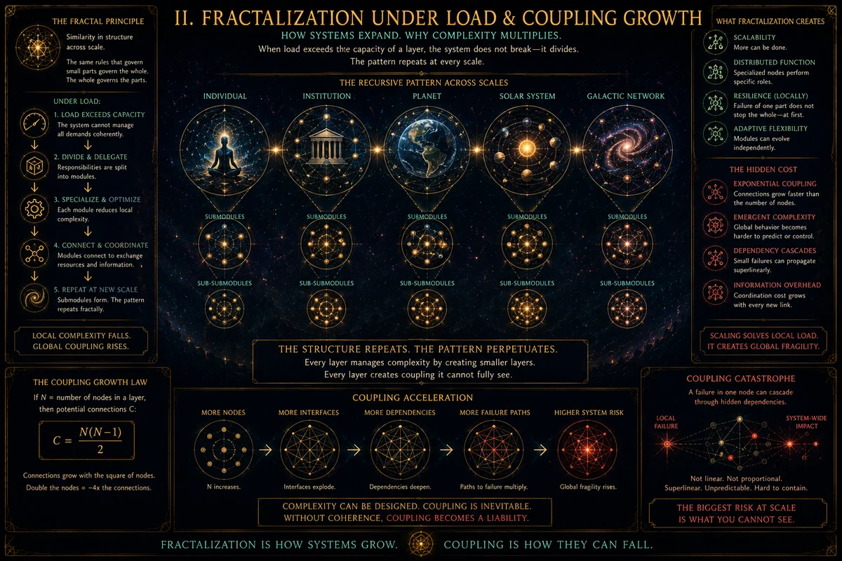 Fractalization Under Load And Coupling Growth